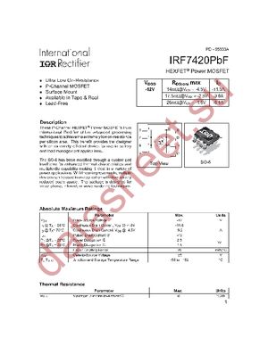 IRF7420PBF datasheet  